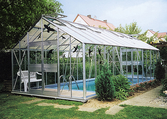 Modell C18 mit Sonderverglasung 6 mm Stegdoppelplatten / 3 mm Blankglas