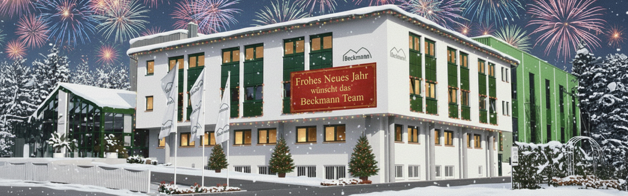 Banner Frohes neues Jahr wünscht das Beckmann-Team