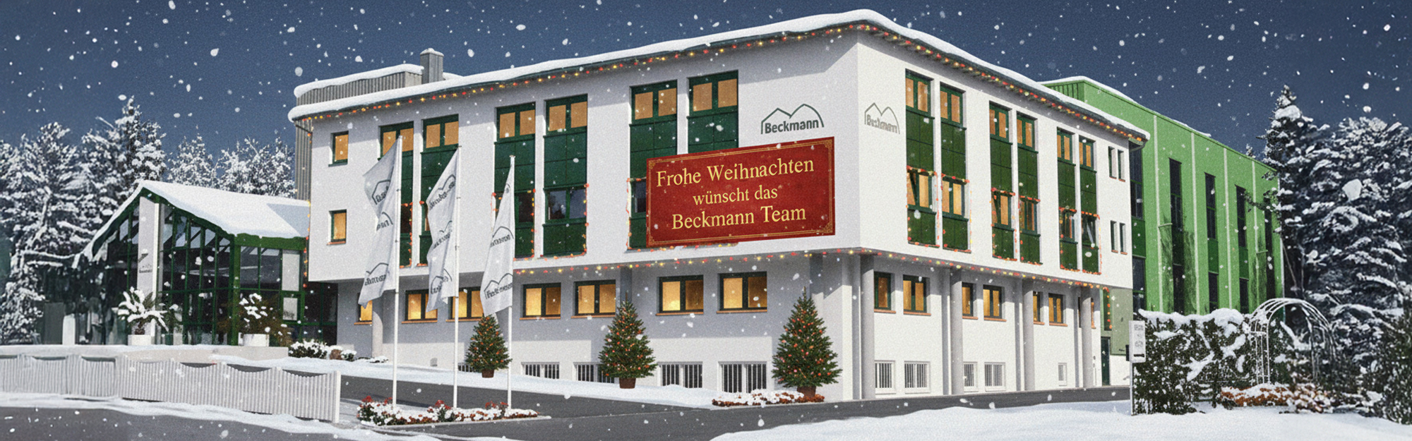 Banner Frohe Weihnachten wünscht das Beckmann-Team