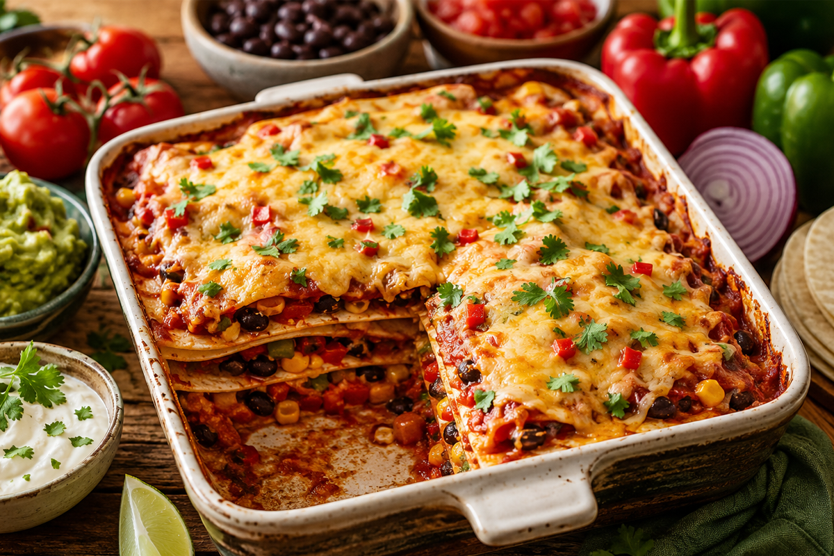 Bohnen-Tortilla-Lasagne