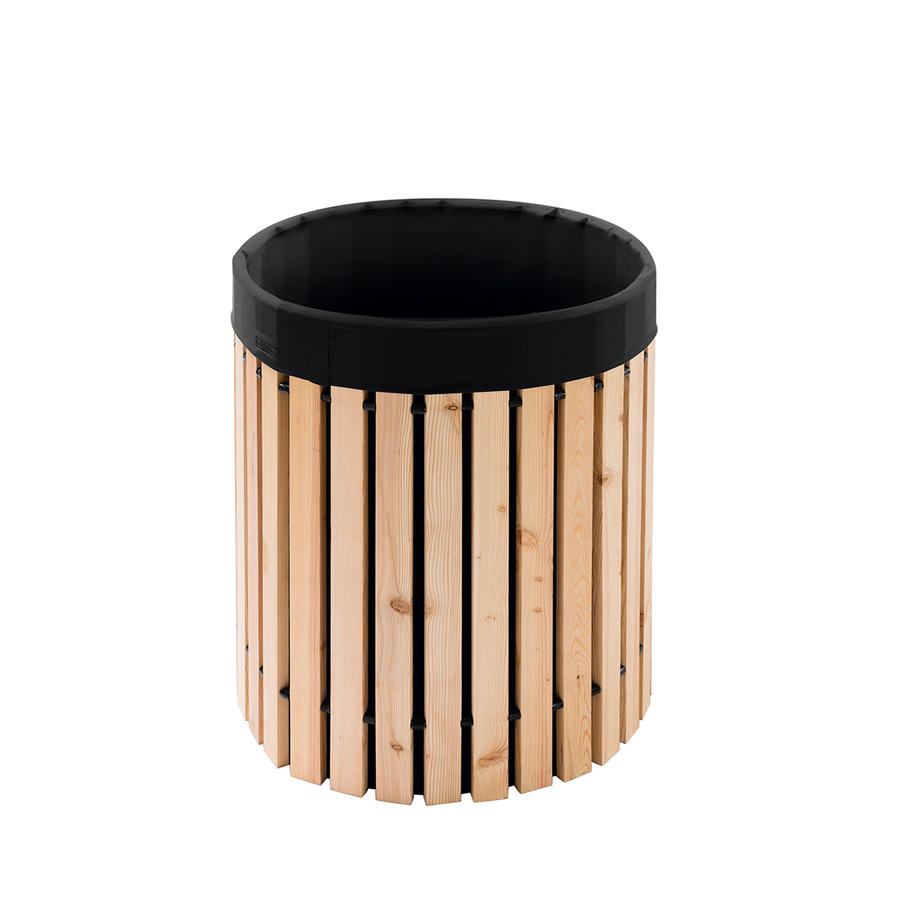 Beckmann-Regenfass 200 Liter aus Lärchenholz mit schwarzer Folie