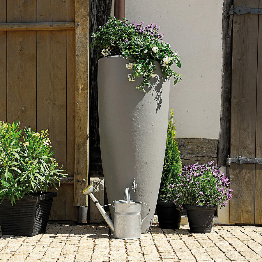 2-in-1-Wasserbehlter 300 Liter Zinkgrau