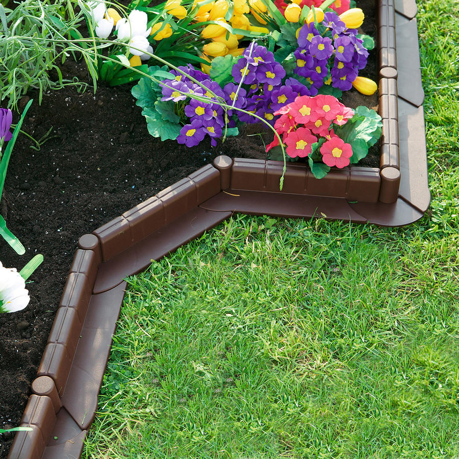 Beeteinfassung mit Fahrspur, Braun 20er-Set - Beeteinfassungen Urbanes