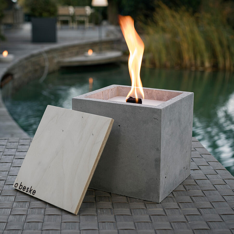 Betonfeuer  Modell 1  Wrfelform  17 x 17 x 17 cm