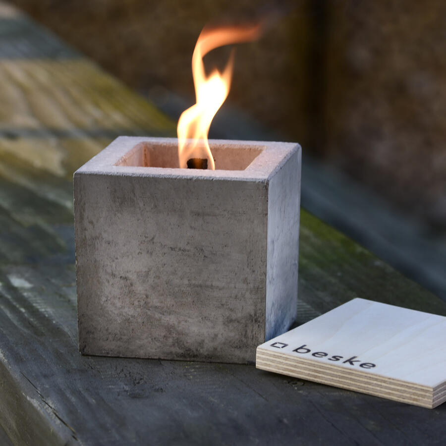 Betonfeuer  Modell 3  Wrfelform  10 x 10 x 10 cm