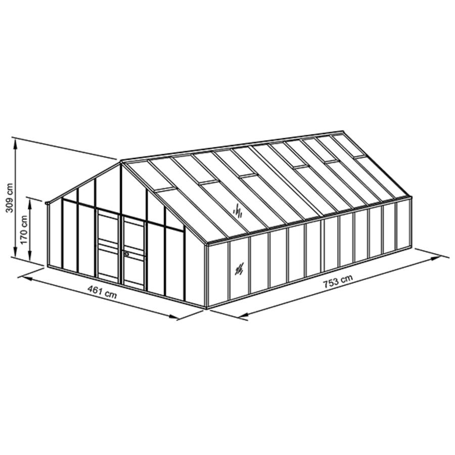 Gewächshaus Typ Allgäu Modell D34 461 x 753 cm - Beckmann GmbH & Co. KG