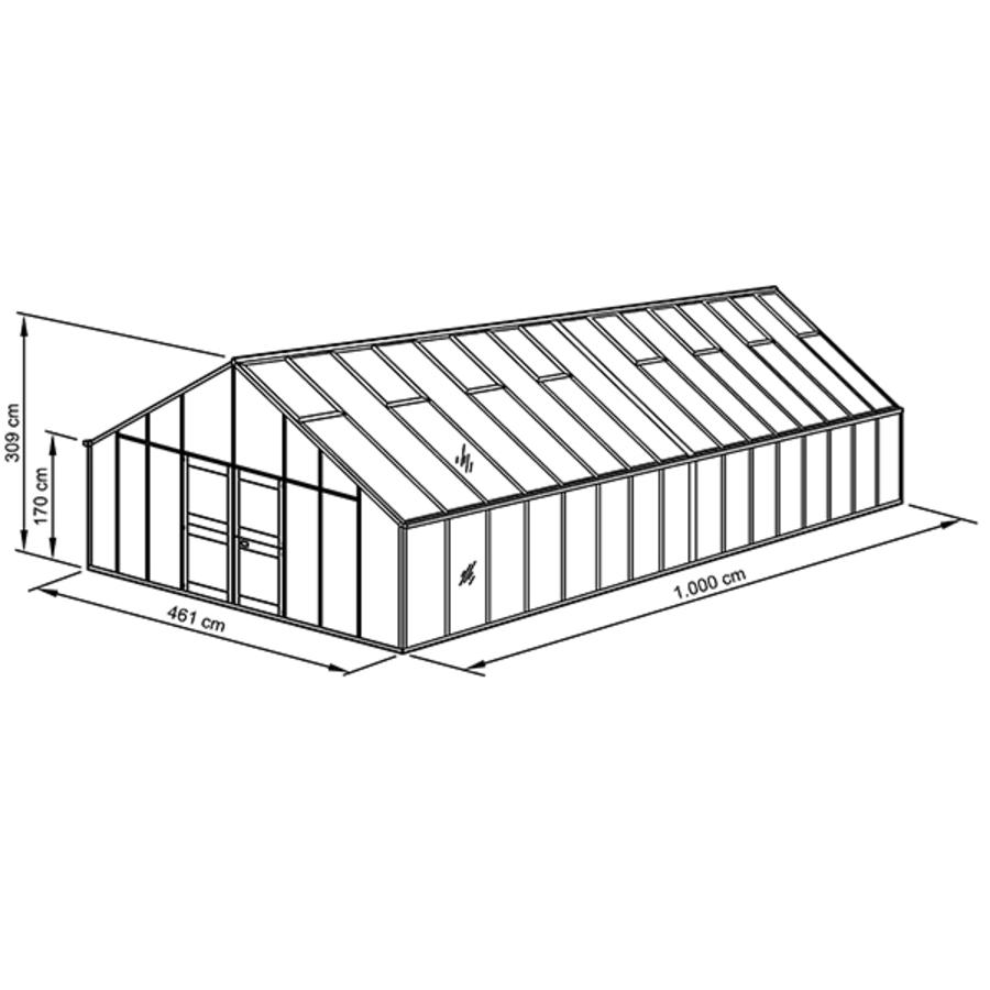 Gewchshaus Typ Allgu Modell D46  461 x 1000 cm