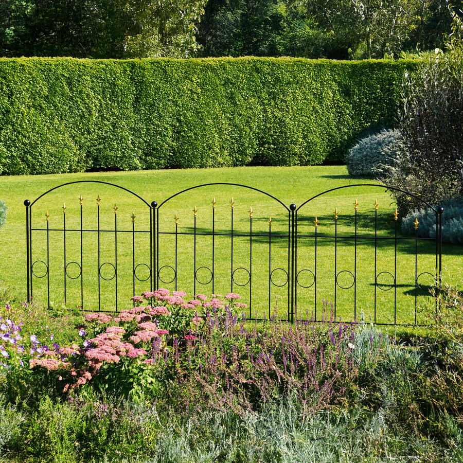 Metallzaun mit Stabpfosten  3er-Set