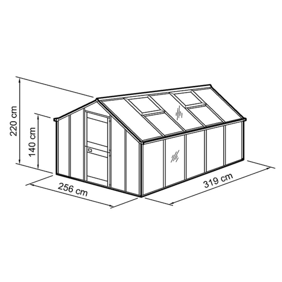 Gewchshaus Typ Allgu Modell A8  256 x 319 cm