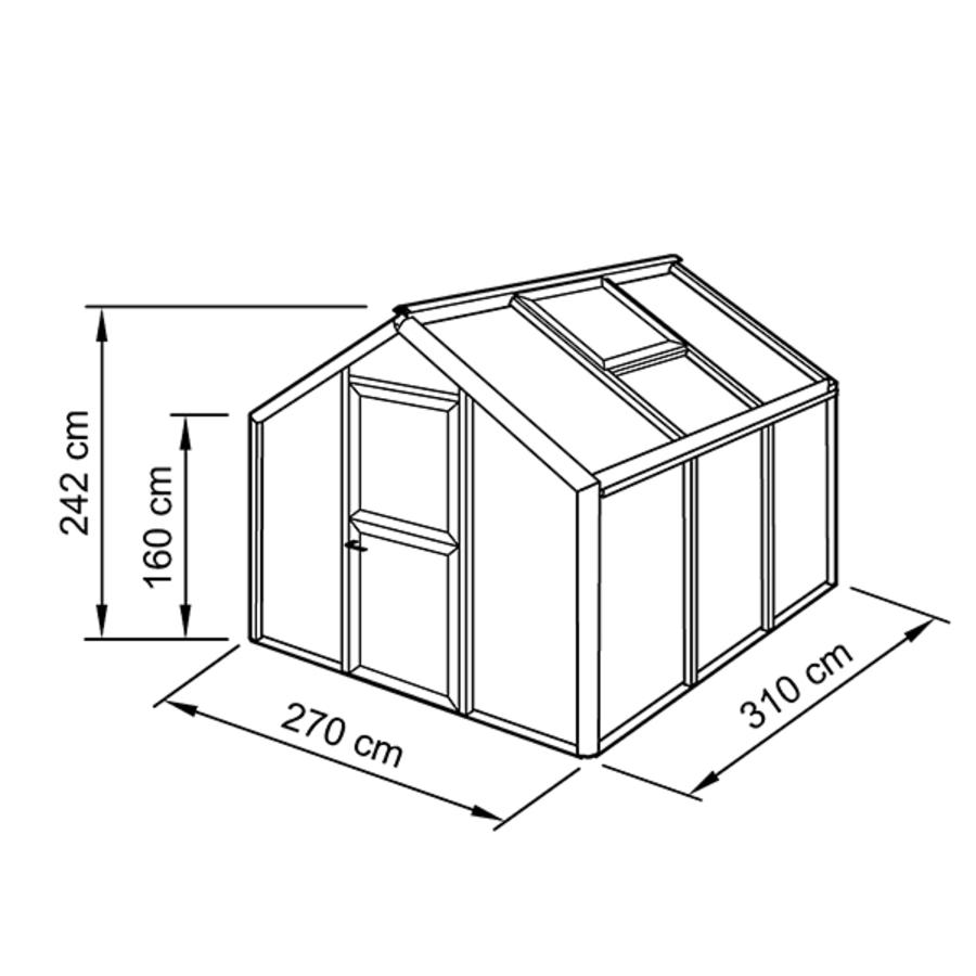 Gewchshaus Typ Allplanta Modell Classic ALP1  270 x 310 cm