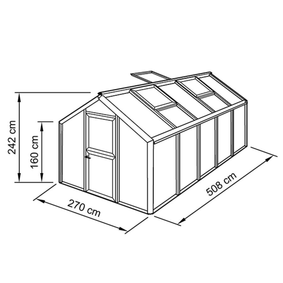 Gewchshaus Typ Allplanta Modell Classic ALP3  270 x 508 cm