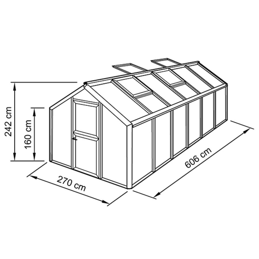 Gewchshaus Typ Allplanta Modell Classic ALP4  270 x 606 cm