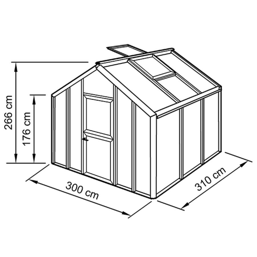 Gewchshaus Typ Allplanta Modell Classic ALP5  300 x 310 cm