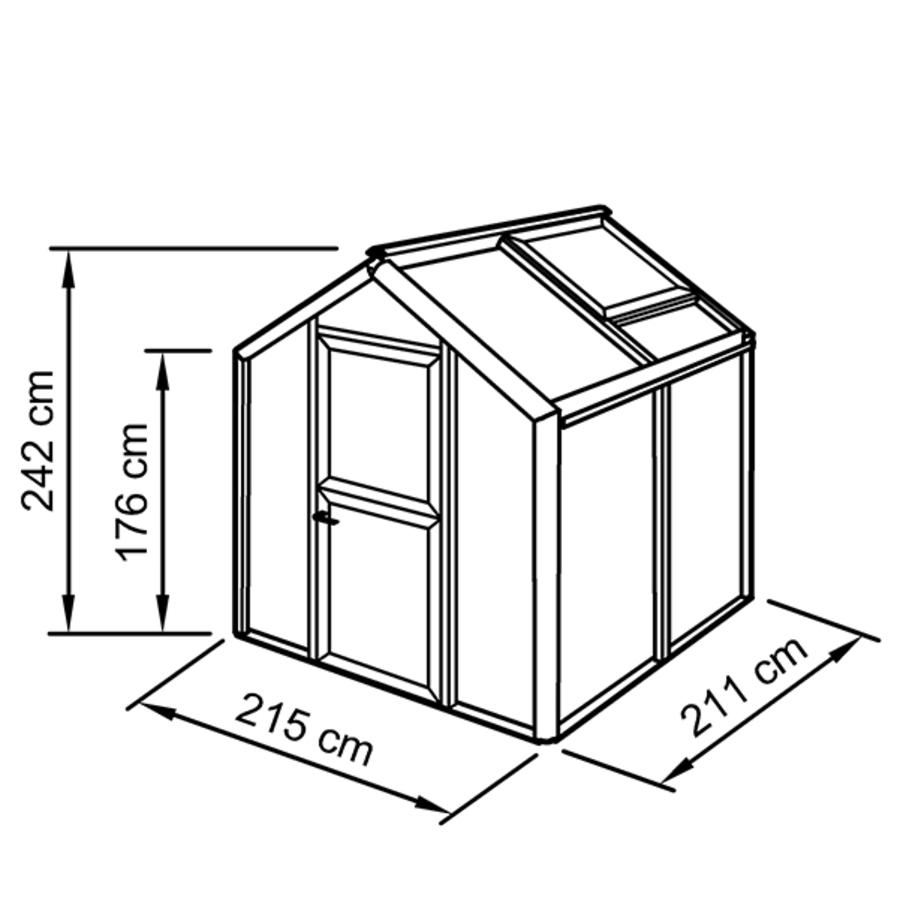 Gewchshaus Typ Allplanta Modell Urban ALPUR1  215 x 211 cm