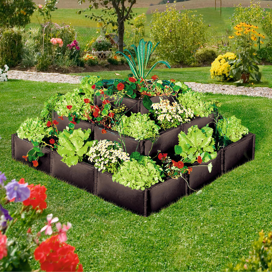 Hochbeet Pyramide braun 150 x 150 x 75 cm - Hochbeet-Pyramide Hochbeete