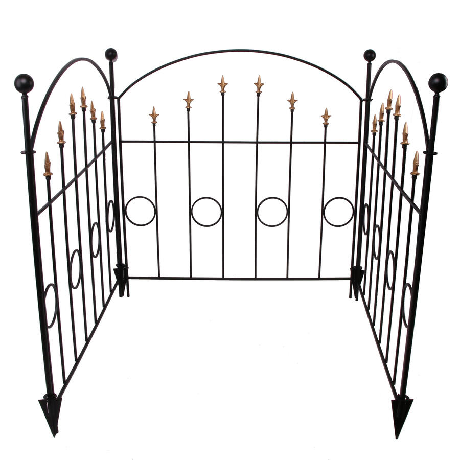 Metallzaun mit Stabpfosten  3er-Set