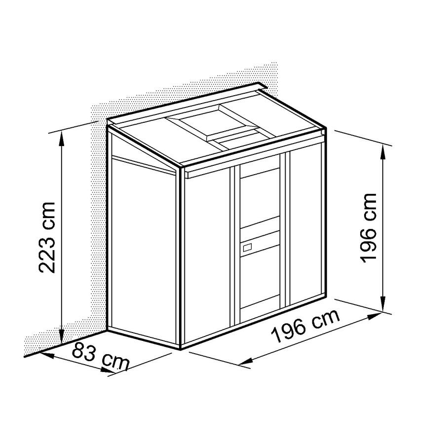 Anlehn- und Balkon-Gewchshaus Typ Allgu Modell BUT1  83 x 196 cm