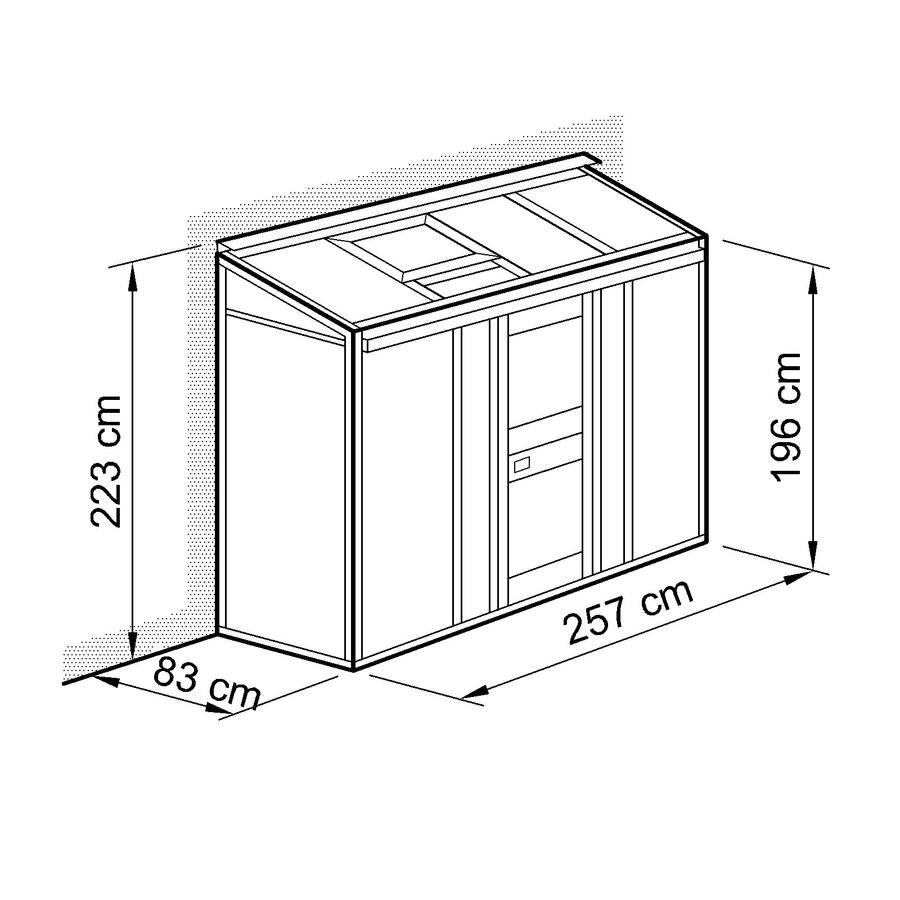 Anlehn- und Balkon-Gewchshaus Typ Allgu Modell BUT2   83 x 257 cm