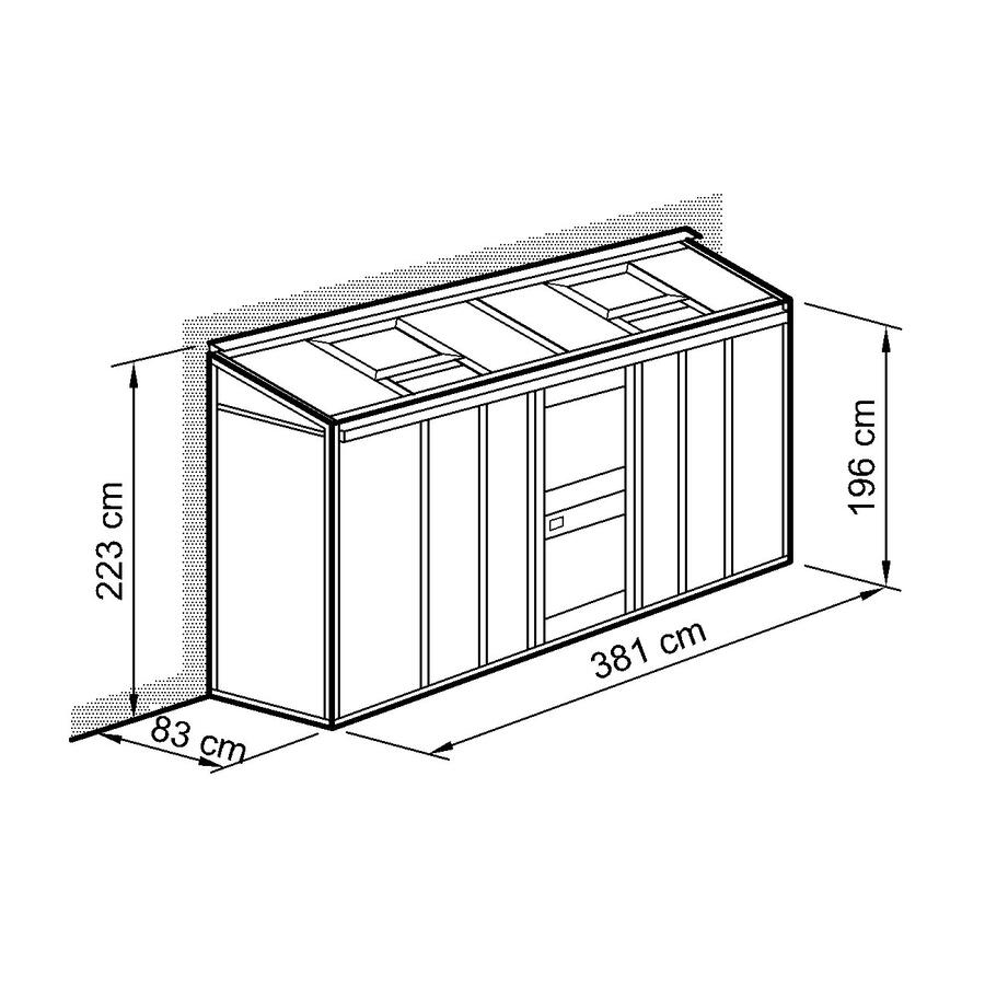 Anlehn- und Balkon-Gewchshaus Typ Allgu Modell BUT4   83 x 381 cm