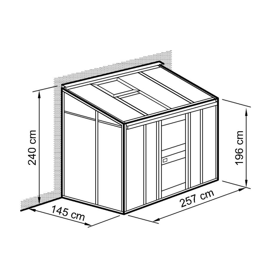 Anlehn- und Balkon-Gewchshaus Typ Allgu Modell BUT6  145 x 257 cm