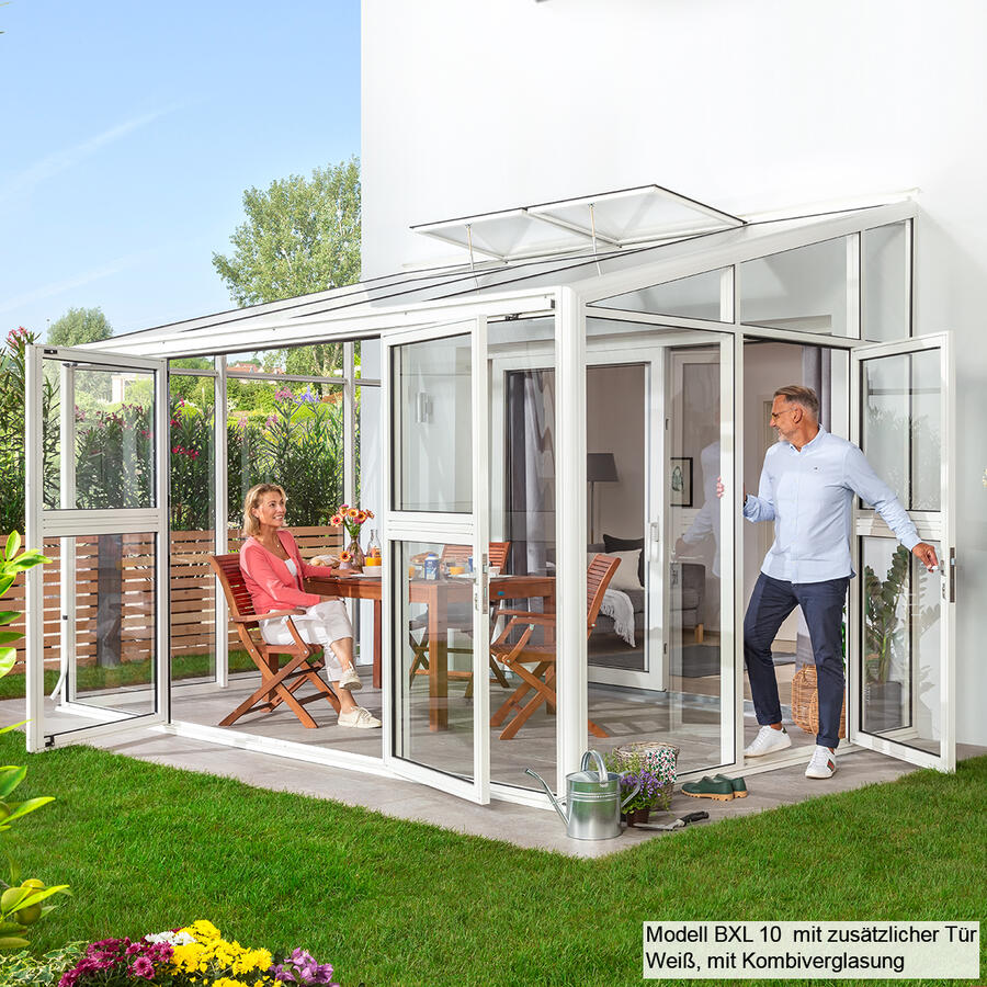 Anlehn- und Balkon-Gewächshaus Typ Allplanta® BXL10  254 x 409 cm