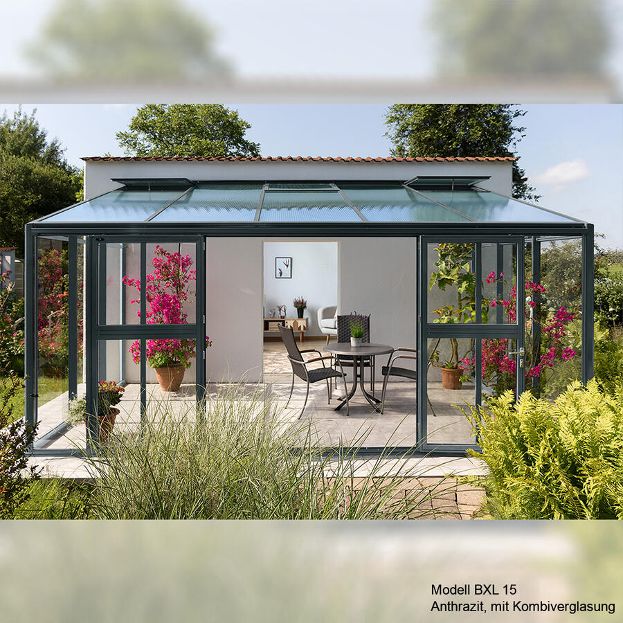 Anlehn- und Balkon-Gewächshaus Typ Allplanta® BXL15  305 x 504 cm Bild 2