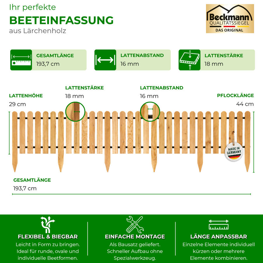 Beeteinfassung aus L�rchenholz