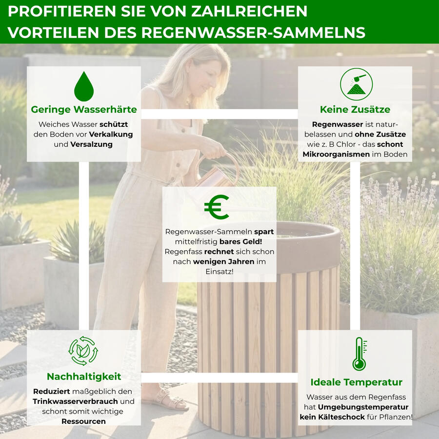 Beckmann-Regenfass 800 Liter aus L�rchenholz