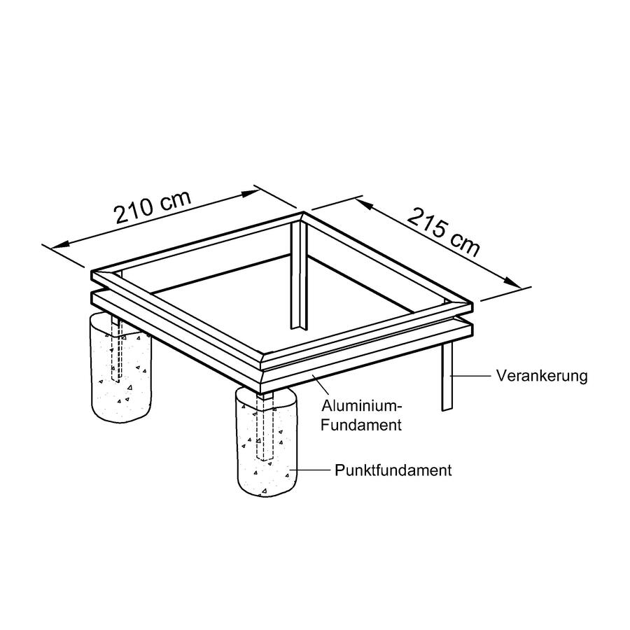 Fundamentrahmen fr Gewchshaus Modell ALPUR1