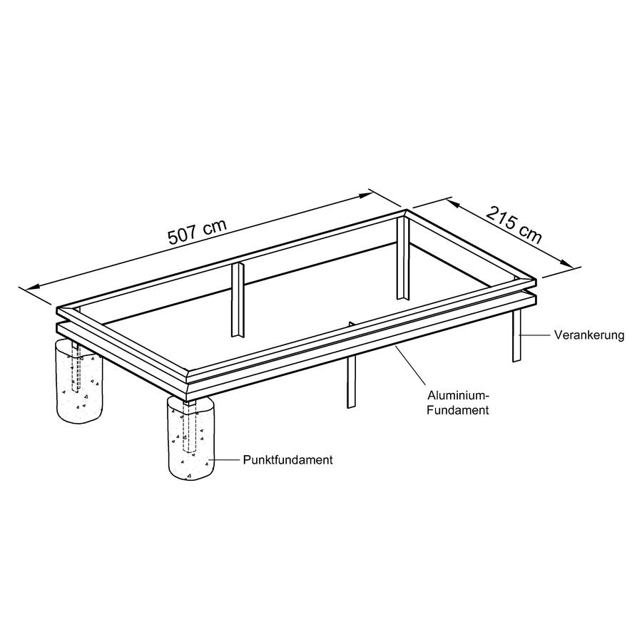 Fundamentrahmen fr Gewchshaus Modell ALPUR4