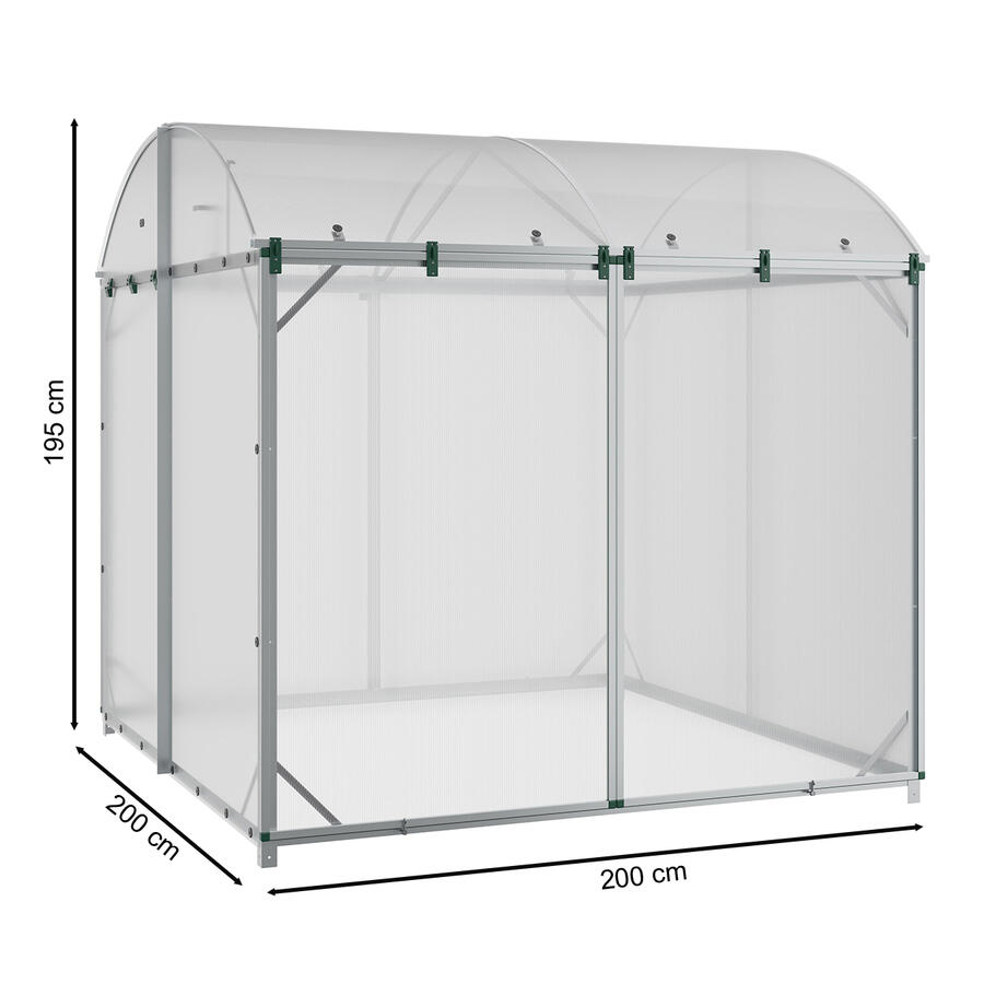 Gewchshaus Typ GB Gre 2  200 x 200 cm