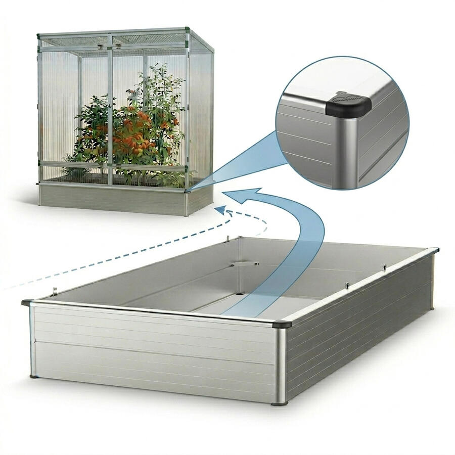 Alu-Unterbeet f�r Pflanzenhaus Modell 2