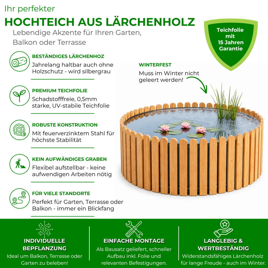 Hochteich � 60 cm, H�he 29 cm