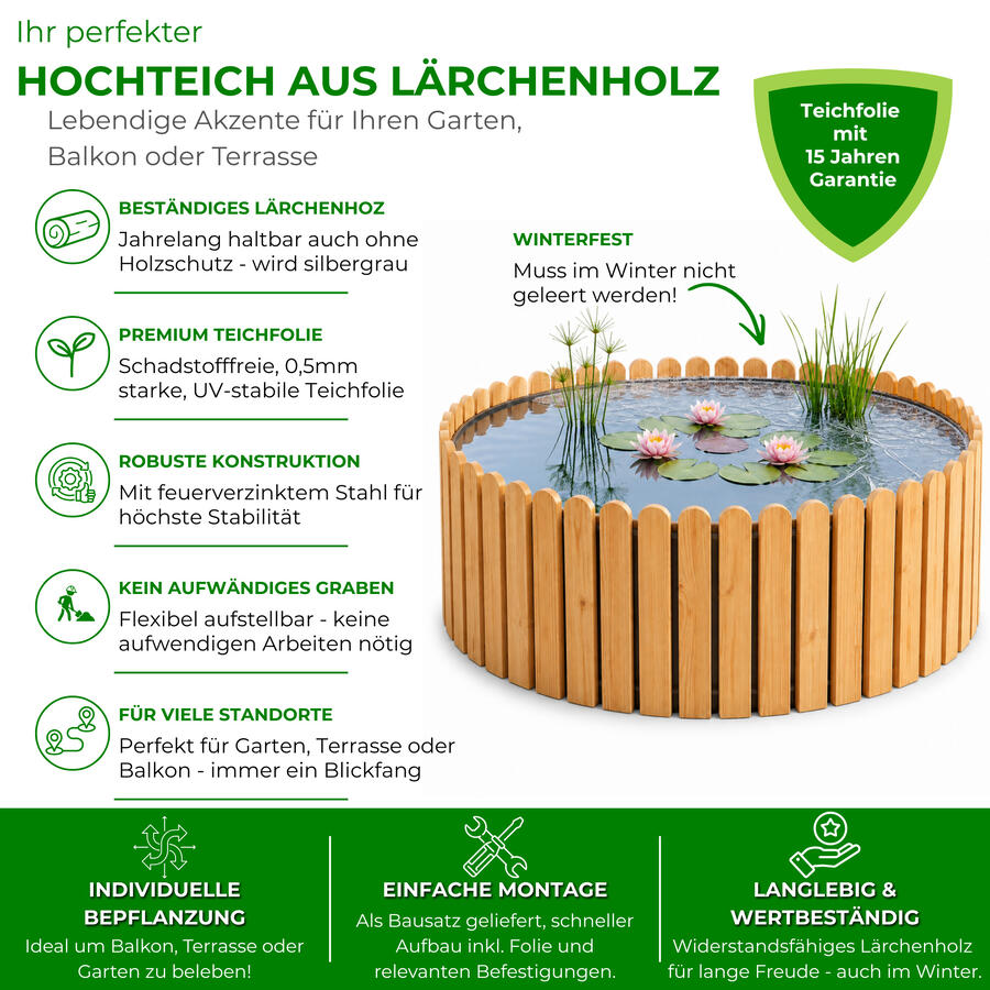 Hochteich � 80 cm, H�he 29 cm