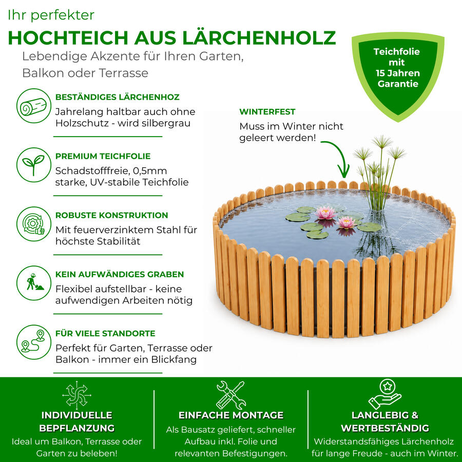 Hochteich � 100 cm, H�he 44 cm