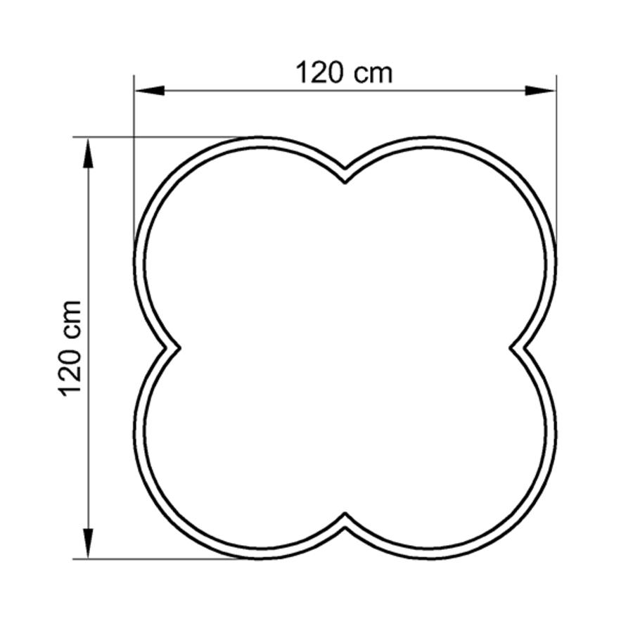 Hochteich 120 x 120 cm, Hhe 44 cm