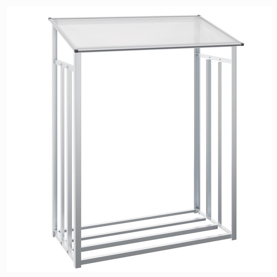 Kaminholz-Lager Gre 1 Aluminium natur 128 x 69 x 162 cm