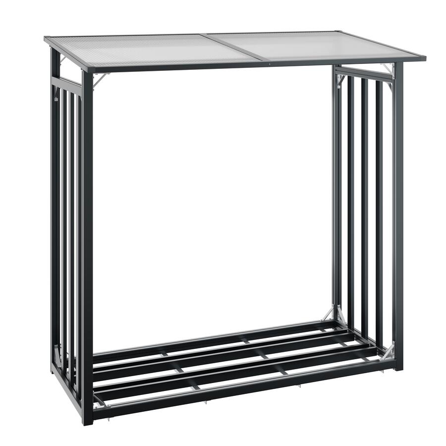 Kaminholz-Lager Gre 2 Anthrazitgrau einbrennlackiert - 201 x 104 x 199 cm