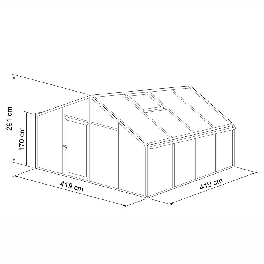 Gewchshaus Typ Plantarium Modell PLAN10  419 x 419 cm