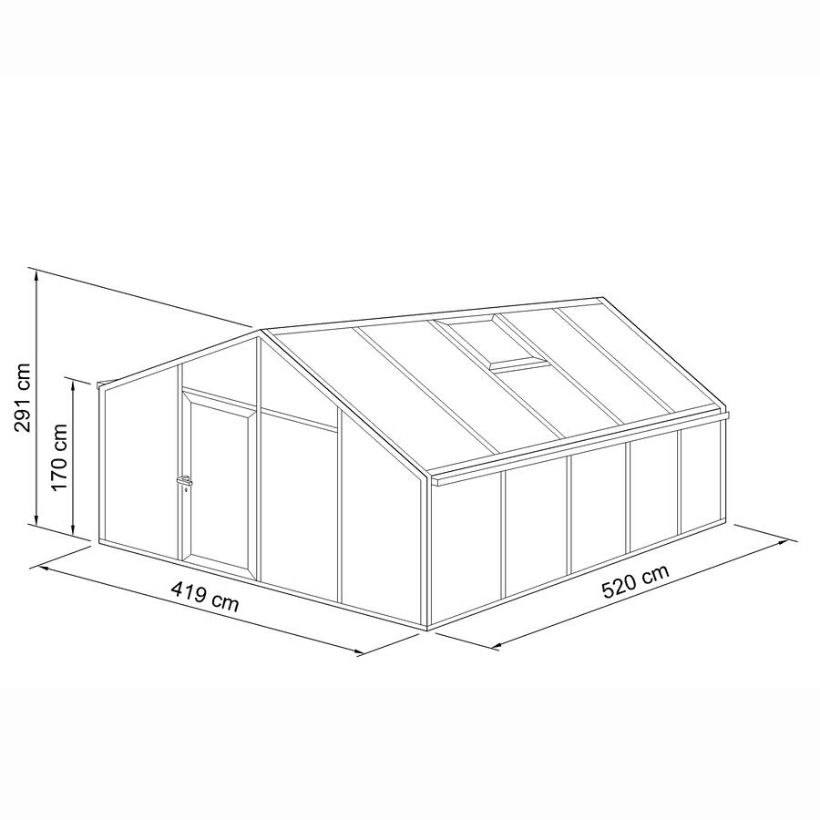 Gewchshaus Typ Plantarium Modell PLAN11  419 x 520 cm