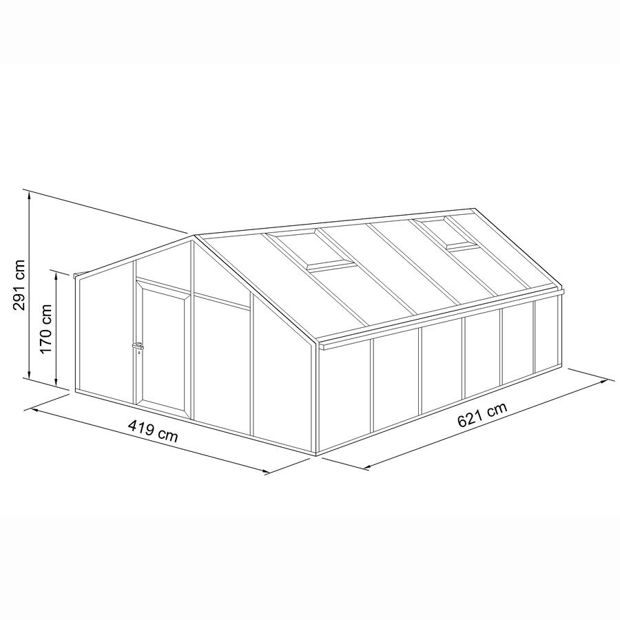 Gewchshaus Typ Plantarium Modell PLAN12  419 x 621 cm