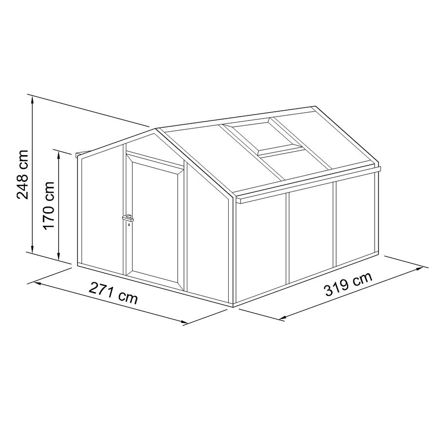 Gewchshaus Typ Plantarium Modell PLAN1  271 x 319 cm