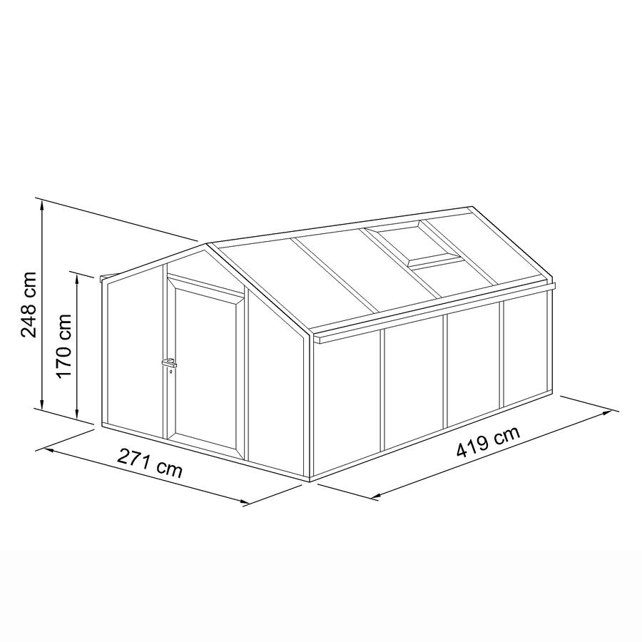 Gewchshaus Typ Plantarium Modell PLAN2  271 x 419 cm