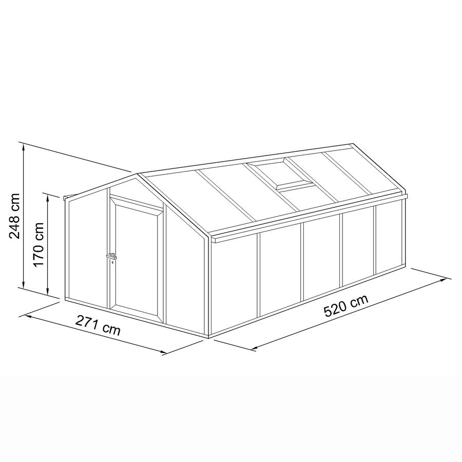 Gewchshaus Typ Plantarium Modell PLAN3  271 x 520 cm