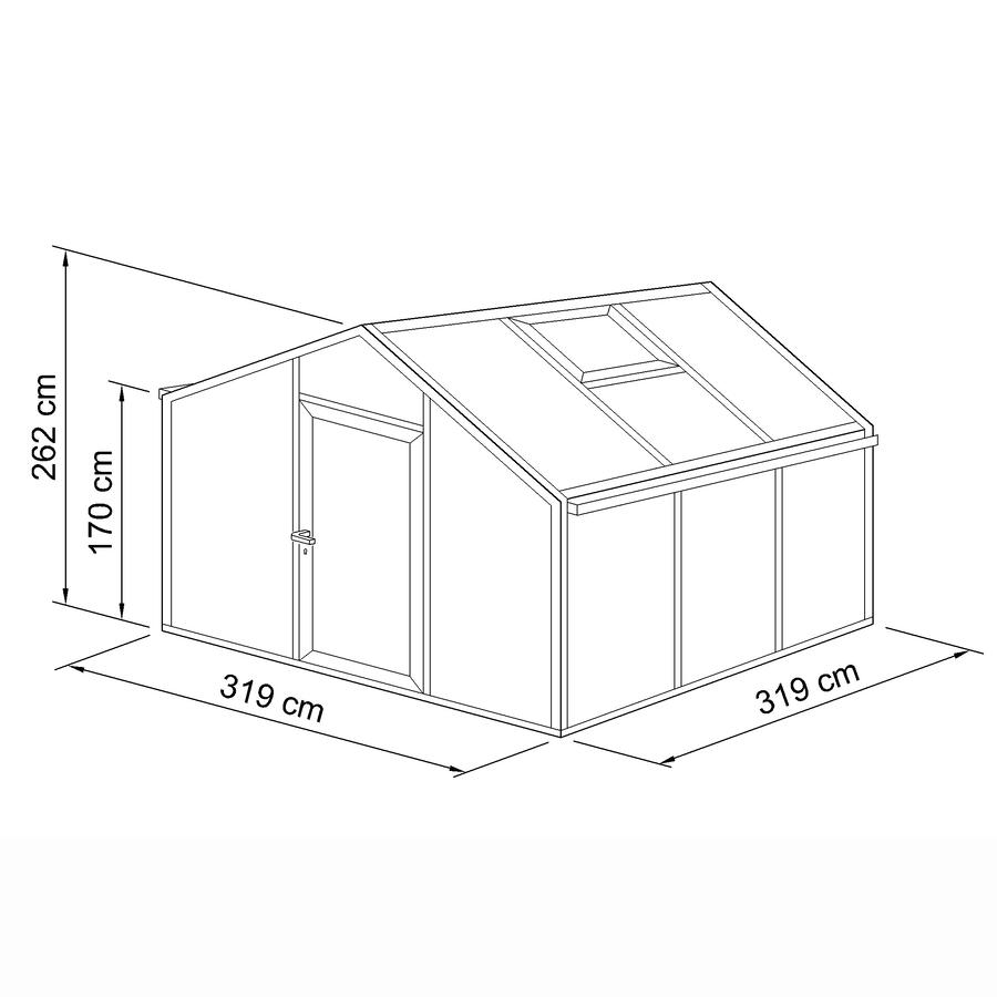 Gewchshaus Typ Plantarium Modell PLAN5  319 x 319 cm