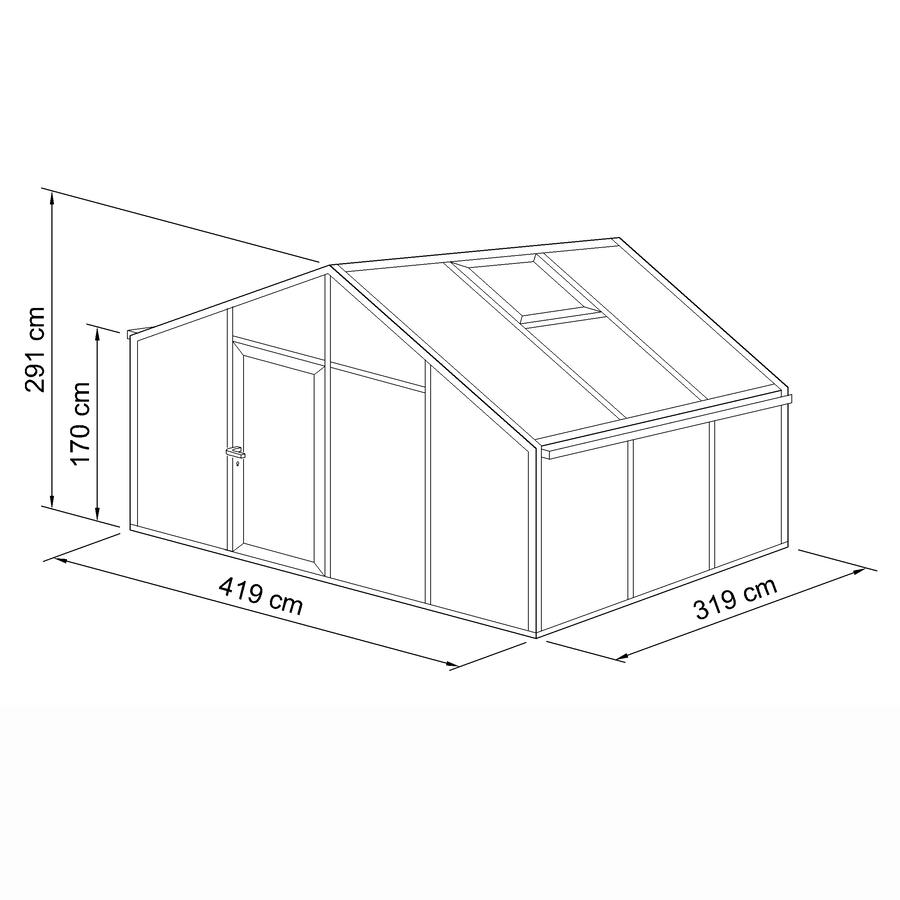 Gewchshaus Typ Plantarium Modell PLAN9  419 x 319 cm