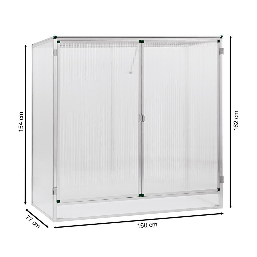 Pflanzenhaus Modell 1 160 x 77 x 162 cm mit 6 mm Stegdoppelplatten