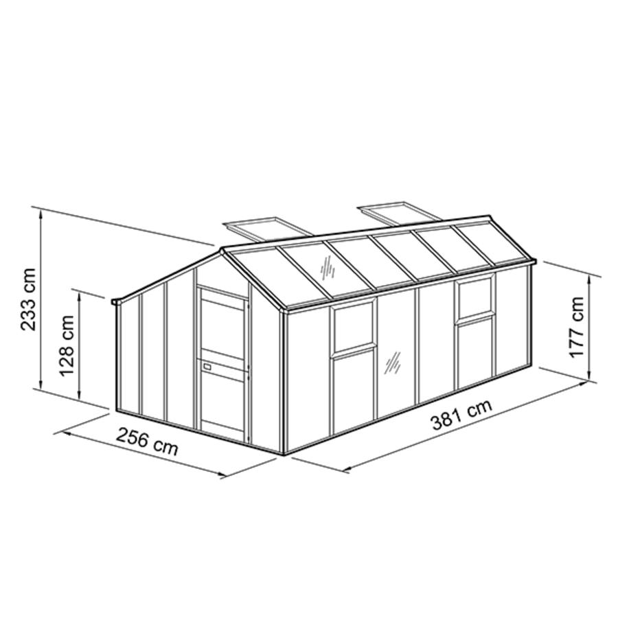 Gewchshaus Typ Allgu Modell S100  256 x 381 cm