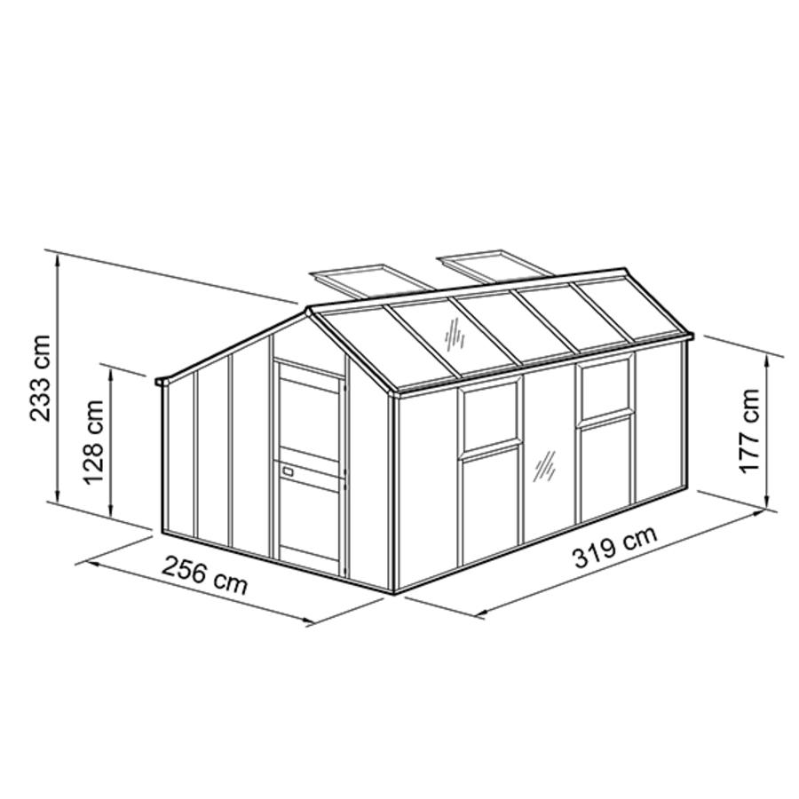 Gewchshaus Typ Allgu Modell S80  256 x 319 cm