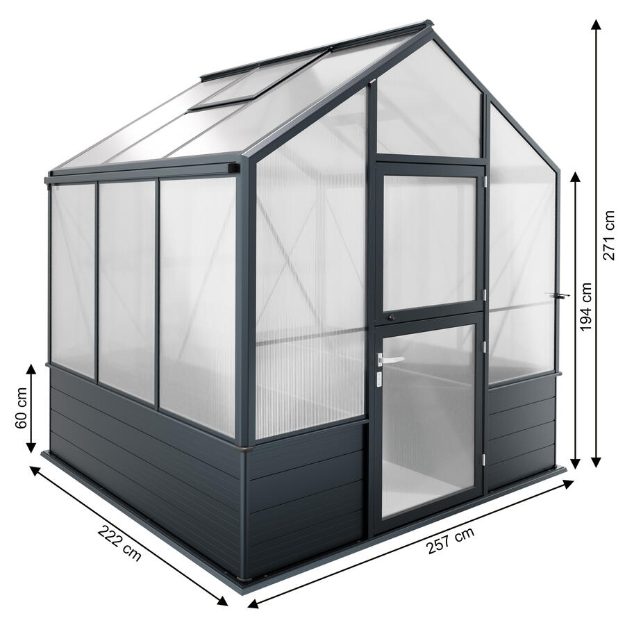 Hochbeet-Gew�chshaus Typ Solanum� Modell COMFORT SOLH63  257 x 222 cm